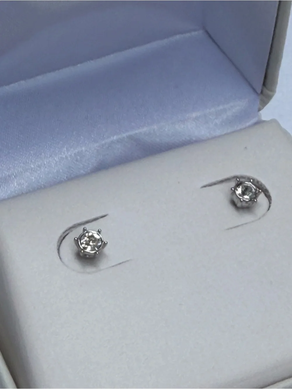 Swarovski Clear Crystal Solitaire Stud Earrings - Silver Tone